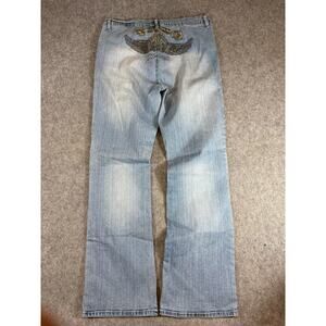 Vintage Paco Bootcut Jeans Womens 15 Juniors Blue Mcbling Trashy Embroidered Y2K